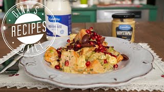 Dina’s Daily Recipes  Γλυκοπατατοσαλάτα με ρόδι και ελιές και κρέμα μαγιονέζαμουστάρδα [upl. by Holbrook]