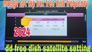 dd free dish satellite setting  mpeg4 set top box settings  mpeg4 set top box free dish frequency [upl. by Nnylirehs]