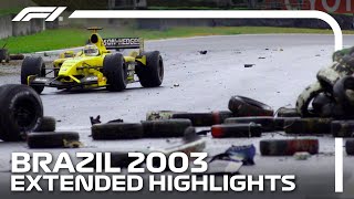 Wet Weather Mayhem In Interlagos  2003 Brazilian Grand Prix  Extended Highlights [upl. by Sherburn768]