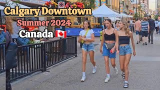 Calgary Downtown on Summer 2024  Downtown and 15 Skywalk Walking tour Calgary canada alberta [upl. by Boffa]