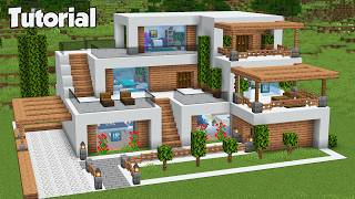 Minecraft How to Build a Modern House Tutorial Easy 41  Interior in Description [upl. by Apostles]