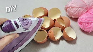 Genius  So cute decor craft idea with egg shell and yarn  Recycling hacks  DIY tips and tricks [upl. by Anahsed]