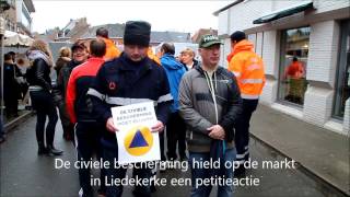 Civiele bescherming protesteert op Liedekerkse markt [upl. by Obed]