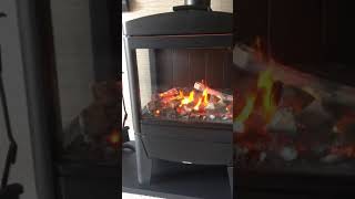 Dimplex OptiMyst electric fire flue wood burner [upl. by Aryhs491]