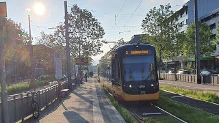 Riding with Karlsruhe tram line 2 from Kußmaulstr to Ebertsstr Squeaky [upl. by Pastelki2]