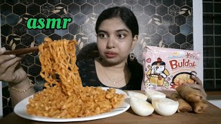 진짜 먹방 ASMR CHEESY CARBONARA FIRE NOODLES SPRING ROLL 치즈 까르보나라 불닭 라면  치킨 스프링롤 REAL MUKBANG [upl. by Flan279]