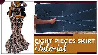 EASY way to Cut EIGHT PIECES SKIRT [upl. by Tristan]