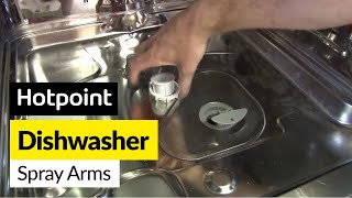 How to replace the dishwasher spray arms on a Hotpoint dishwasher [upl. by Ahsetra]