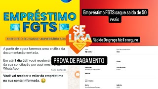 Como Sacar 50 Reais FGTS PROVA DE PAGAMENTO rápido fácil e seguro ⏬link nos comentários [upl. by Rise404]