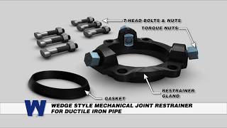 Wedge Style Mechanical Joint Restrainer for Ductile Iron Pipe  WaterworksTrainingcom [upl. by Nerual]