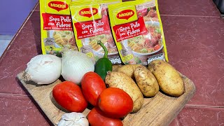 Como preparar SOPA MAGGI con VERDURAS 100 Salvadoreña  Con pocos INGREDIENTES RECETA ORIGINAL [upl. by Nyram385]