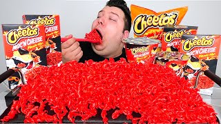 FLAMIN HOT CHEETOS MAC N CHEESE • Mukbang amp Recipe [upl. by Tankoos825]