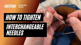 How to tighten interchangeable knitting needles ChiaoGoo  tpin straight pin or paper clip [upl. by Marpet]