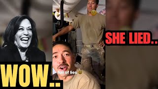 Deployed Soldiers React to Kamala Harris Lying During The Debate [upl. by Faxan]