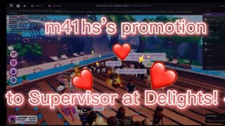 m41hs’s promotion to Supervisor at Delights Bakery Roblox [upl. by Malca]