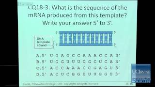 Bio Sci 93 DNA to Organisms Lec 18 Gene Expression Transcription [upl. by Yenot]