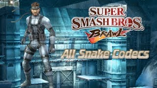 Super Smash Bros Brawl All Snake Codecs Celebrate 1000 Subscribers [upl. by Iborian]