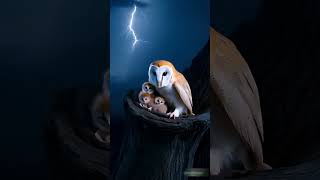 Barn Owl and Chicks in Night Windstorm [upl. by Kannry]