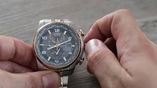 How to SET the time on Citizen EcoDrive Calibre H820 SETTING instructions H820S087228 [upl. by Diannne]