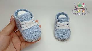 ZAPATITOS A CROCHET PARA NIÑO O NIÑA FÁCIL Y RAPIDO PASO A PASO  TEJIDO FACIL  TODAS LAS TALLAS [upl. by Vivle871]