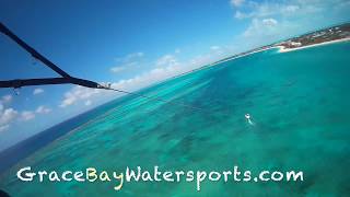 Parasailing on Grace Bay beach Providenciales in Turks and Caicos [upl. by Phonsa]