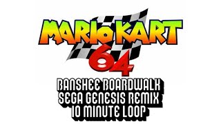 Banshee Boardwalk SEGA GENESIS Remix 10 Minute Loop Mario Kart 64 [upl. by Asiat]