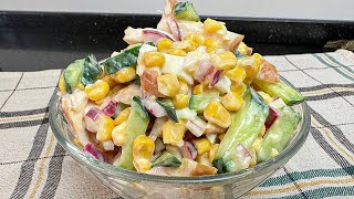 Салат с Копченой Курицей и Кукурузой Очень вкусный и оригинальный салат [upl. by Hacker]