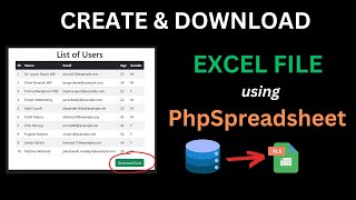 Create and Download Excel Xlsx file in PHP Using PHPSpreadsheet [upl. by Sirraj]