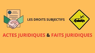 ACTES JURIDIQUES ET FAITS JURIDIQUES [upl. by Lux]