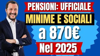 🔴 NOVITÀ PENSIONI 👉 MINIME a 870 EURO NUOVO AUMENTO nel 2025ARRIVANO LE PRIME CONFERME DA INPS📈 [upl. by Melise]