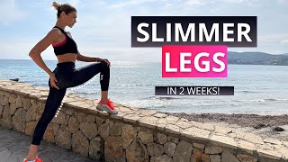 SLIMMER LEGS IN 14 DAYS  lose thigh fat  tone legs  No Equipment [upl. by Tandi]