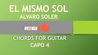 Alvaro Soler El Mismo Sol CHORDS amp LYRICS [upl. by Nnylsaj]