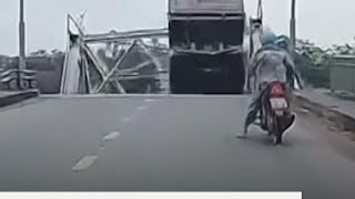 Dashcam footage shows moment bridge collapses in Vietnam [upl. by Gschu]