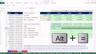 Excel Magic Trick 1062 SUMIFS Year Over Year Sales Calculations From Transactional Data Set [upl. by Ottilie635]