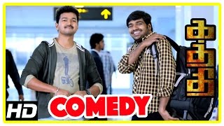 Kaththi Full Comedy Scenes  Tamil Comedy  Vijay amp Sathish Comedy  Vijay amp Samantha cute Comedy [upl. by Yenhoj]