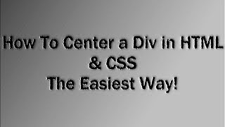 How To Center a Div in HTML amp CSS EASIEST WAY [upl. by Elleinaj445]