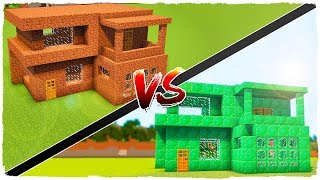 🤘 CASA DE TIERRA VS CASA DE ESMERALDA  MINECRAFT [upl. by Adnah]