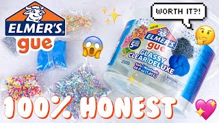 100 HONEST ELMERS CLEAR SLIME BUCKET REVIEW Store Bought Slime ASMR [upl. by Tiraj561]