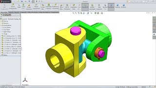 Solidworks tutorial  Design and Assembly of Universal joint in Solidworks [upl. by Aibat]