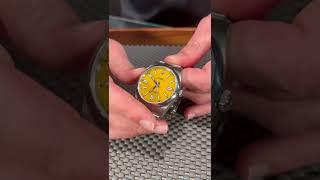 Rolex Oyster Perpetual 41mm Yellow Dial Steel Mens Watch 124300 Review  SwissWatchExpo [upl. by Kcirdor]