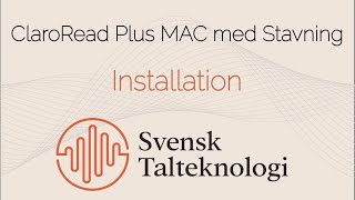 ClaroRead Plus MAC med Stavning  Installation [upl. by Allesig598]