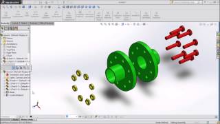 pipe Flange Animation in Solidworks [upl. by Yleme]