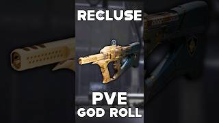 DESTINY 2 THE RECLUSE PVE GOD ROLL [upl. by Ryon221]