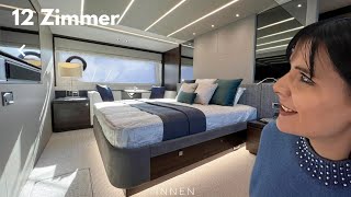 BITCOIN MILLIONÄRE KAUFEN LUXUSYACHTEN XXL Roomtour Sunseeker Luxusyacht 76 Boot Düsseldorf 2023 [upl. by Cavill]