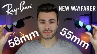 RayBan New Wayfarer Size Comparison 55mm vs 58mm [upl. by Fry]