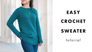 How to Crochet a Sweater  Weekend Snuggle Sweater Tutorial [upl. by Kraft]