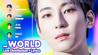 SEVENTEEN  WORLD Line Distribution  Lyrics Karaoke PATREON REQUESTED [upl. by Meibers519]