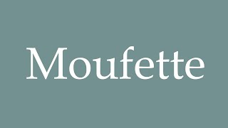 How to Pronounce Moufette Correctly in French [upl. by Lithea]