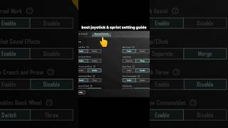 Bgmi Pubg Mobile best joystick amp sprint setting guide shorts tipsandtricks [upl. by Samaria839]