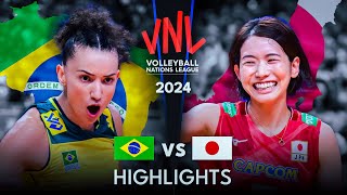 🇧🇷 BRAZIL vs JAPAN 🇯🇵  Highlights  Womens VNL 2024 [upl. by Gove]